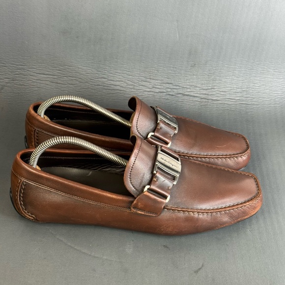 Salvatore Ferragamo Sardegna leather driving loafer shoe men’s size 9.5
